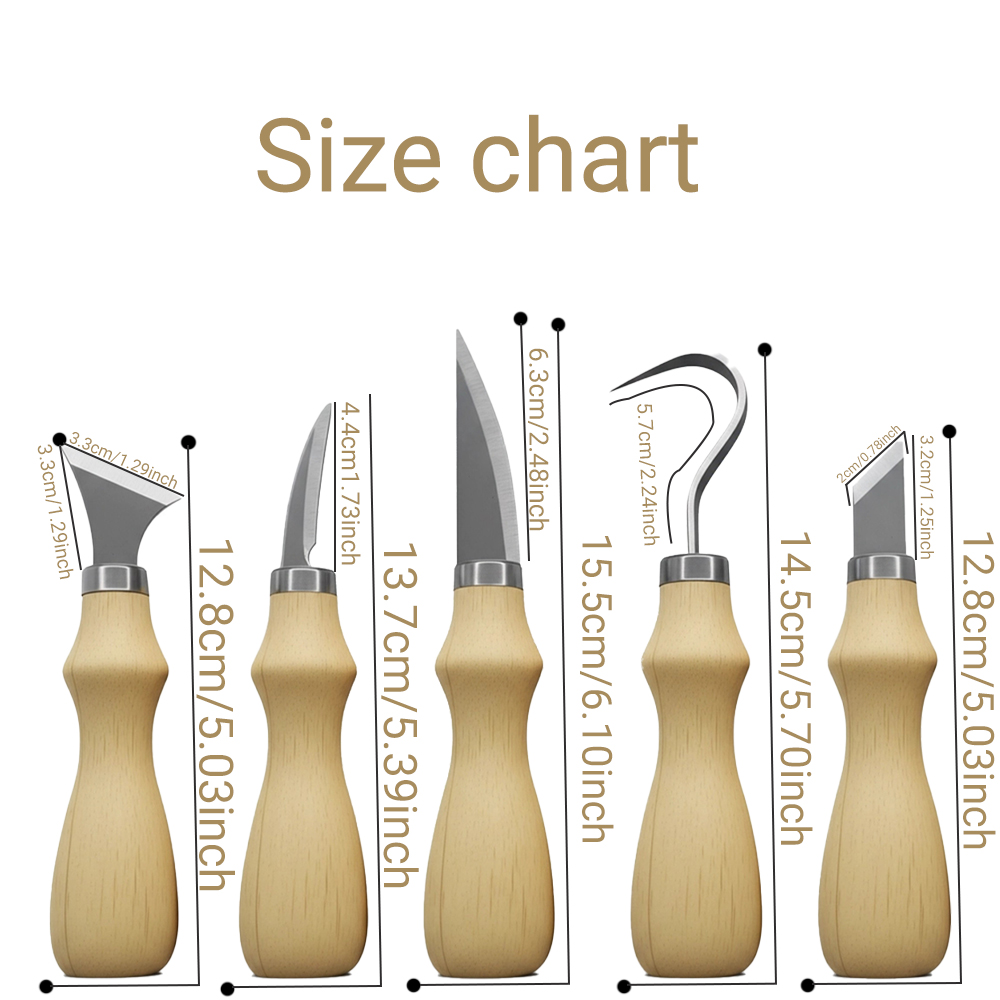 5피스 나무 조각 도구 세트, 오크 손잡이 곡선형 칼, - Wood Chisel Set 리뷰 및 가격